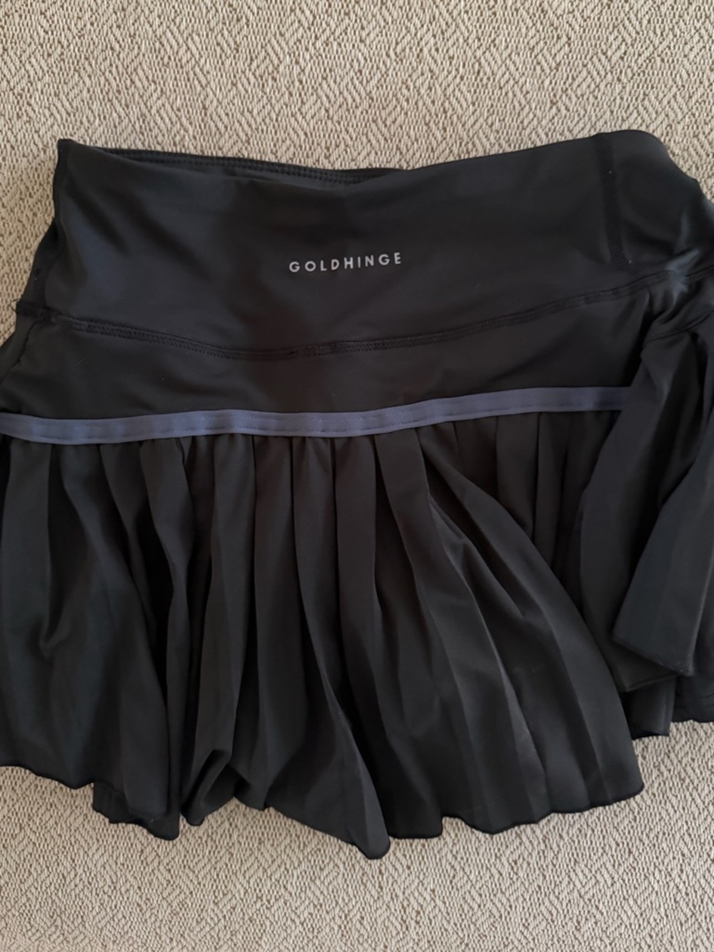 GoldHinge Black Pleated Athletic Skort